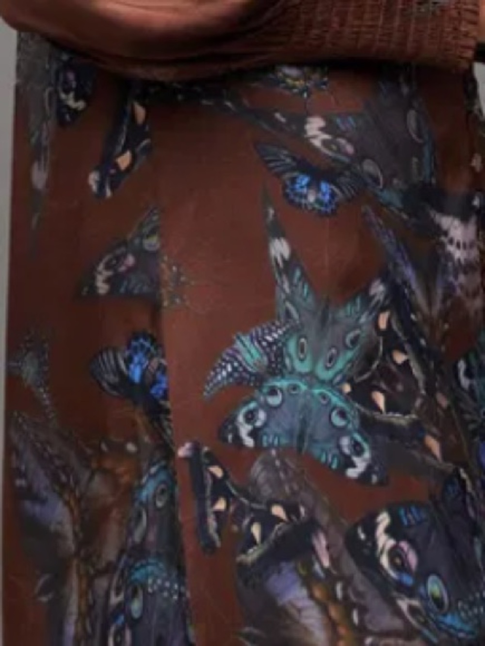 AllSaints Auden Diana Butterfly Mini Dress Brown Blue US 4 - Picture 6 of 9